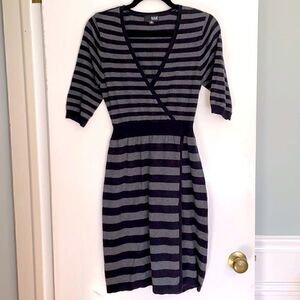 a.n.a. Striped faux wrap dress with ties size S